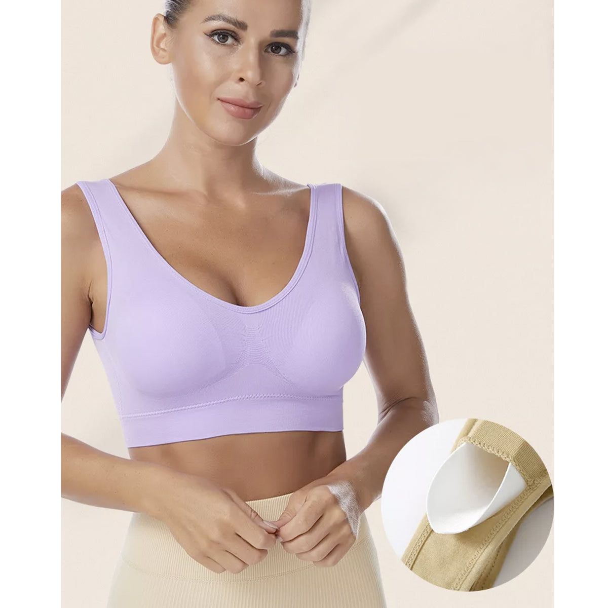 Slip-On Wireless Seamless Padded Bralette Comfort Bra