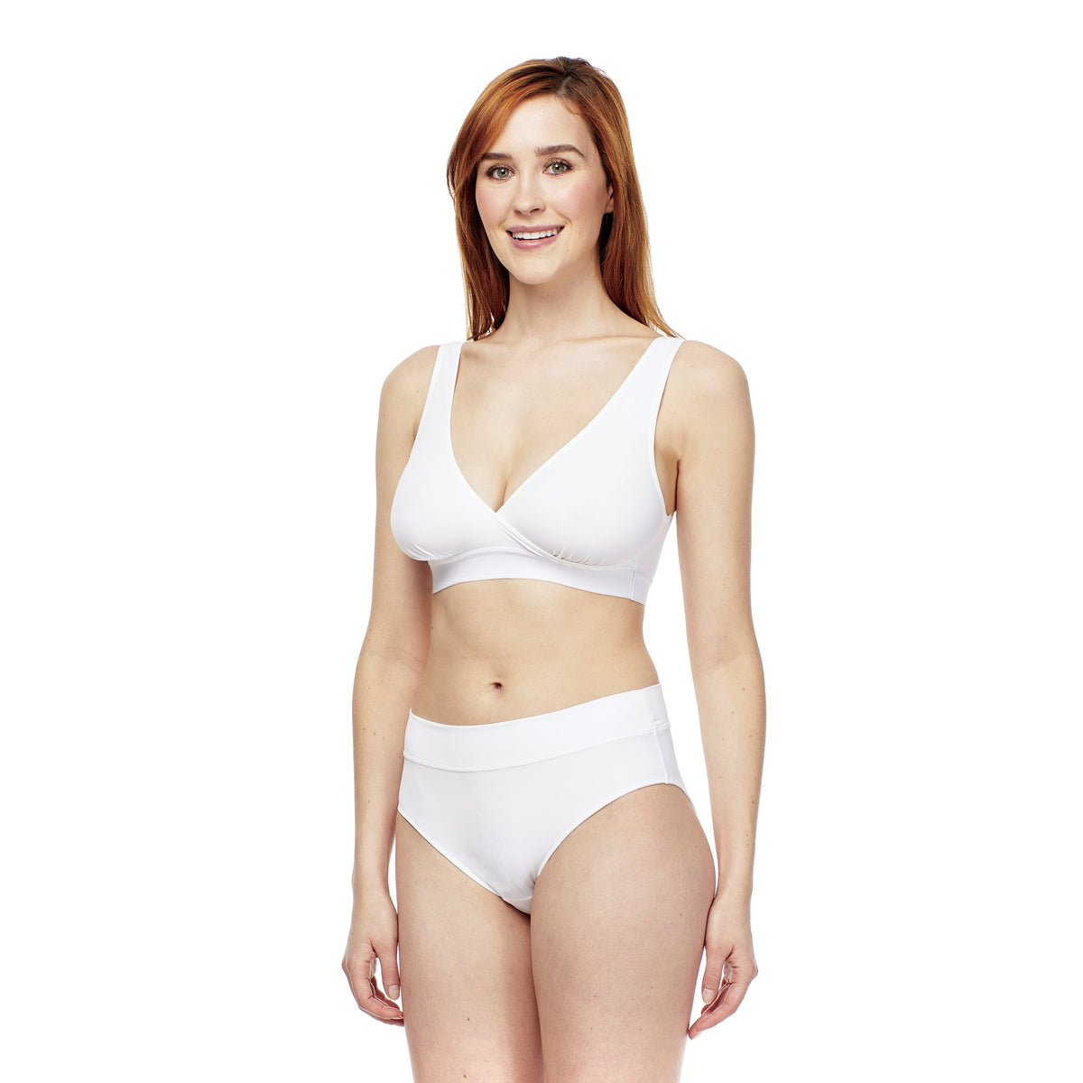 Carole Martin Crossover Slip-On Comfort Bra-White