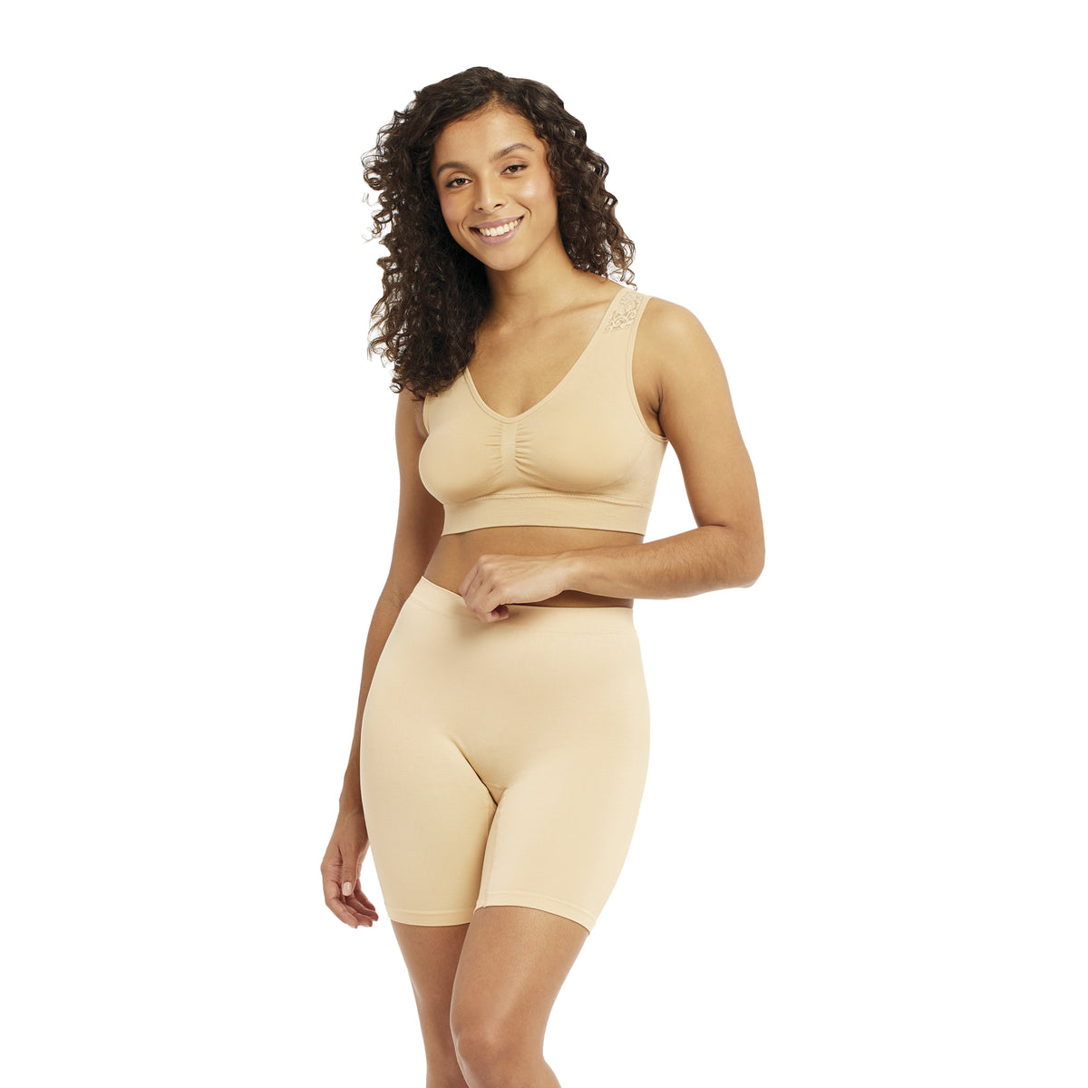 Carole Martin 8003 Miracle Thighs Anti-Chafing Comfort Shorts - Beige