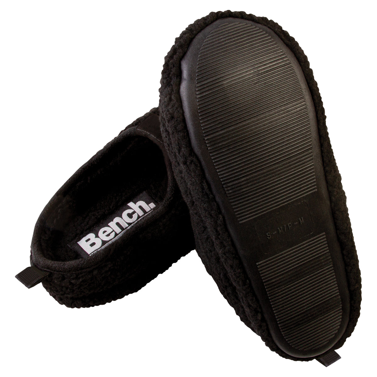 Sherpa Scuff Slip-on Slippers Bench Brand Padded Non-skid Rubber Sole