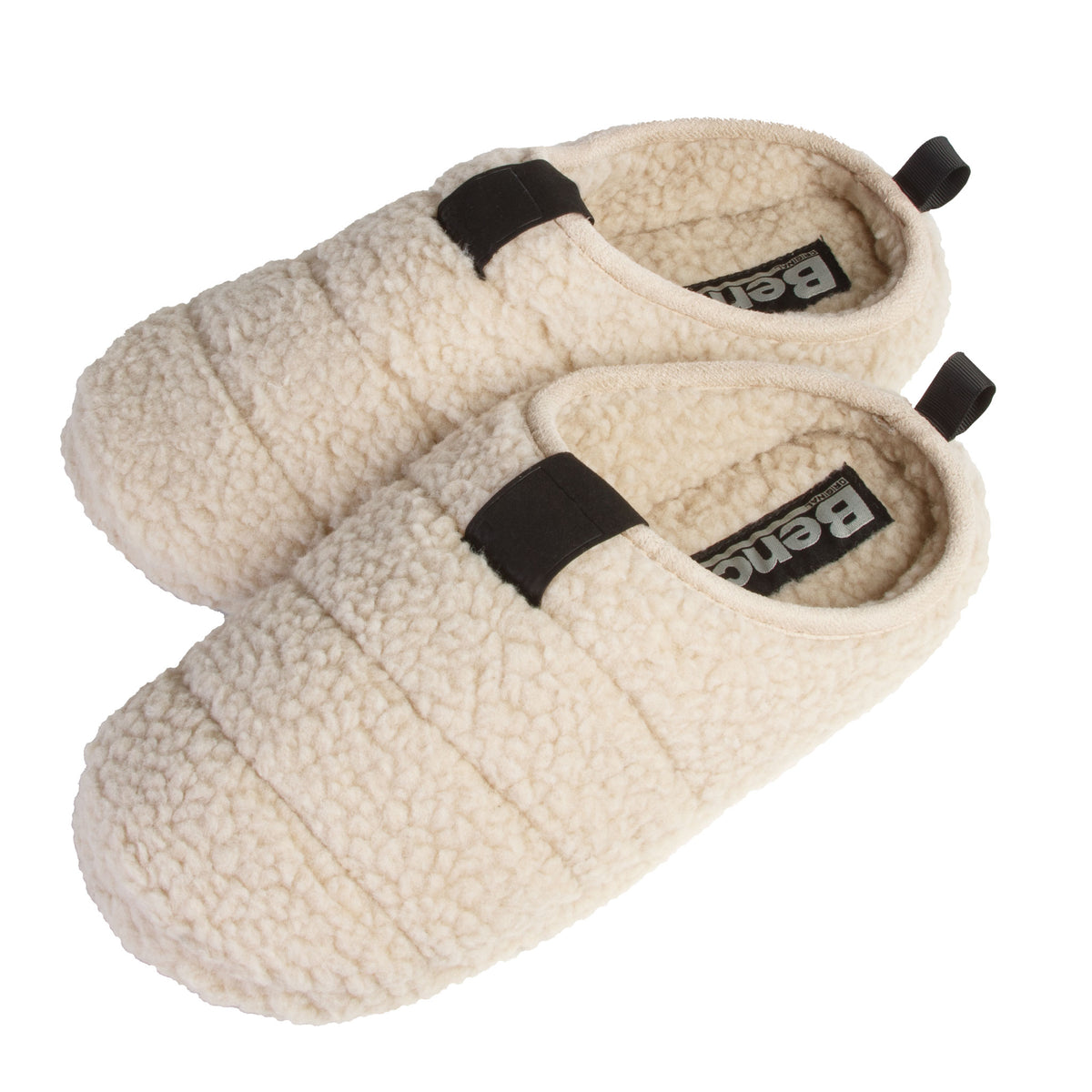 Sherpa Scuff Slip-on Slippers Bench Brand Padded Non-skid Rubber Sole