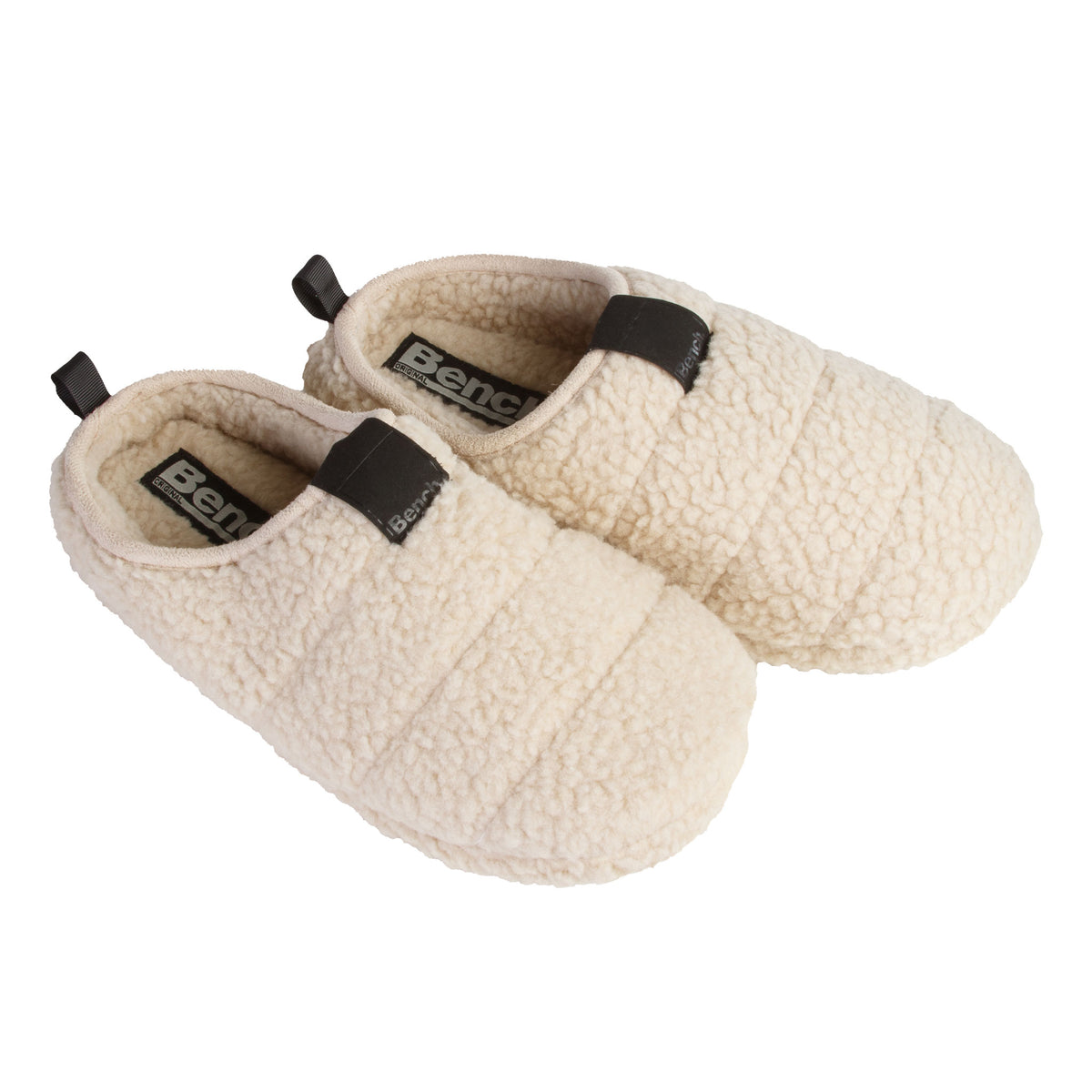 Sherpa Scuff Slip-on Slippers Bench Brand Padded Non-skid Rubber Sole