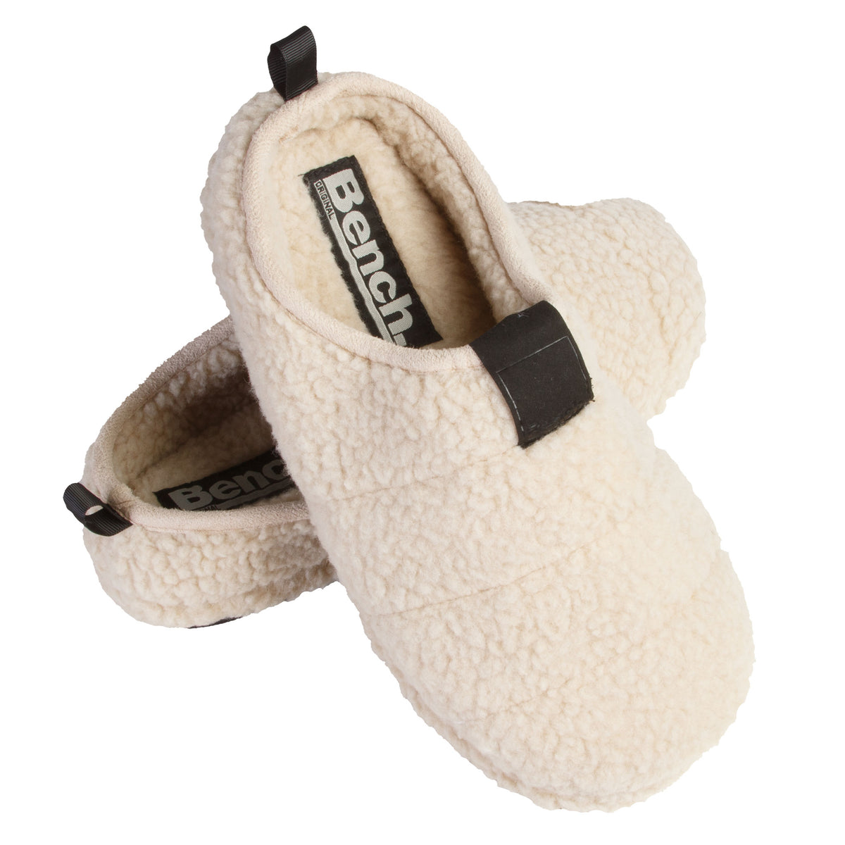 Sherpa Scuff Slip-on Slippers Bench Brand Padded Non-skid Rubber Sole