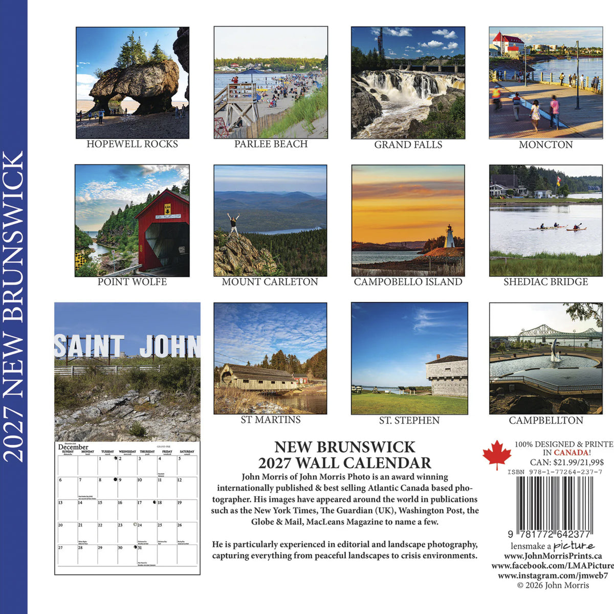 2027 New Brunswick Large Wall Calendar
