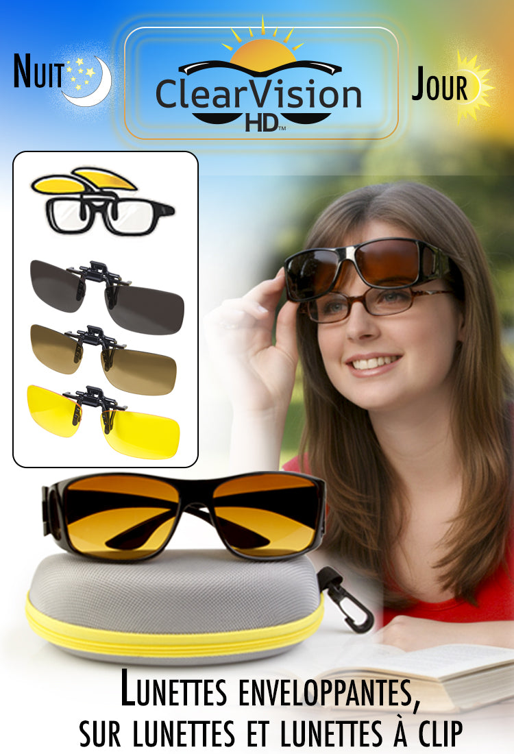 Wraparound Sunglass Clip-Ons-Night Vison