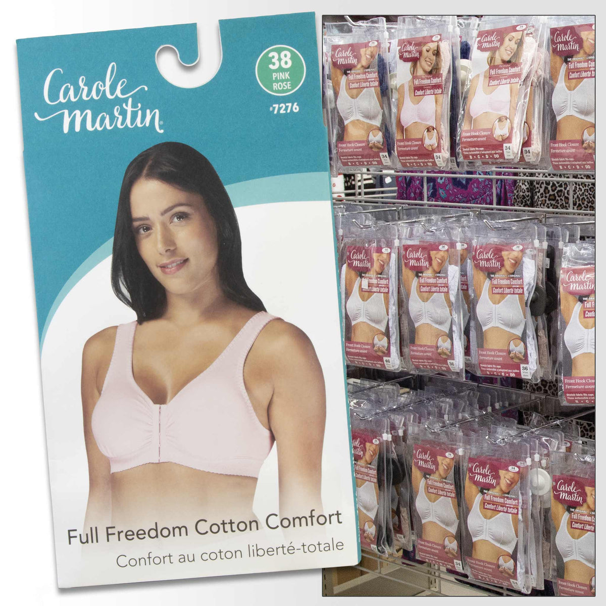 Carole Martin Full Freedom Cotton Front Closure Comfort Bra - Peg Program