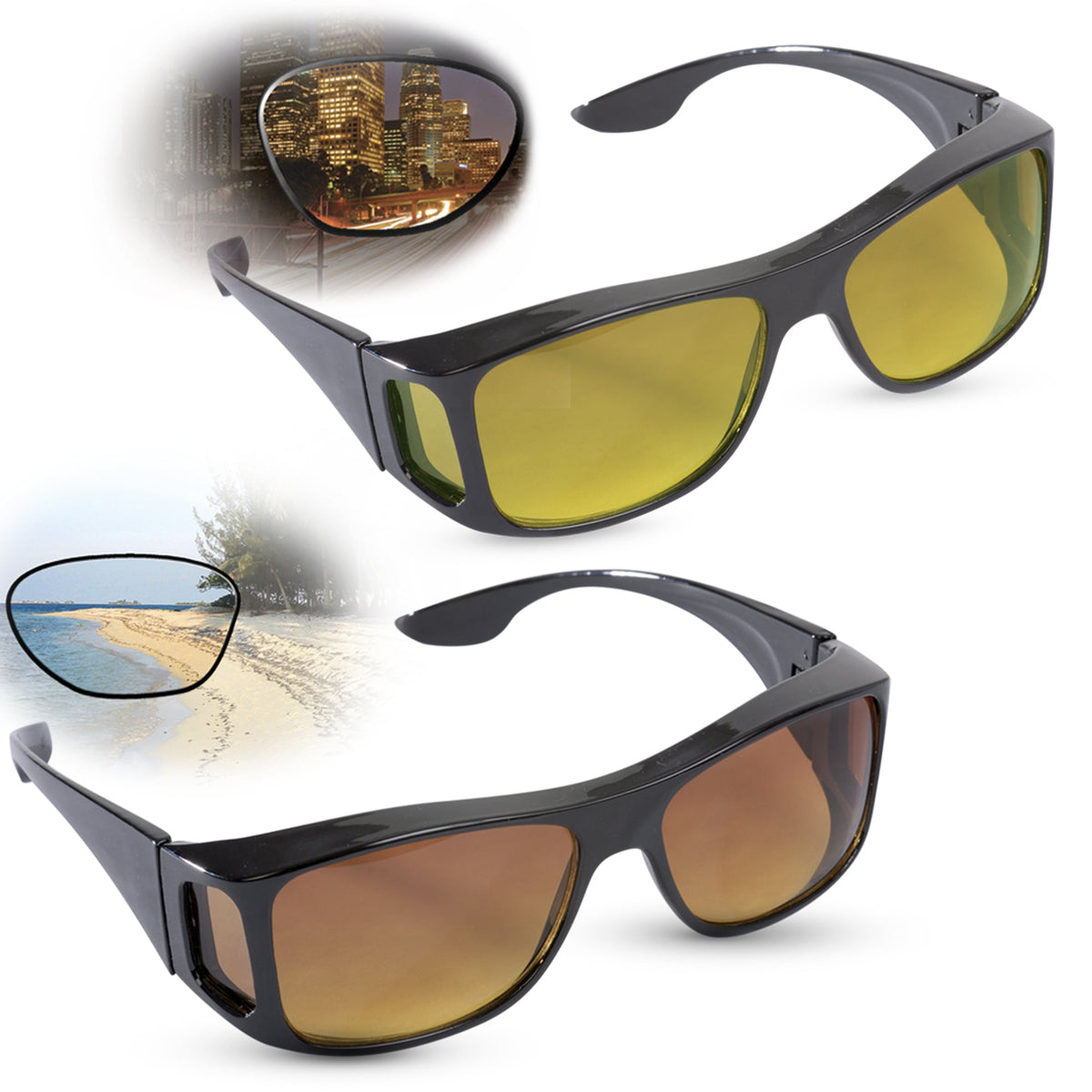 Fitover Glasses - Combo Pack - Sunglasses and Night Driving - ClearVision HD