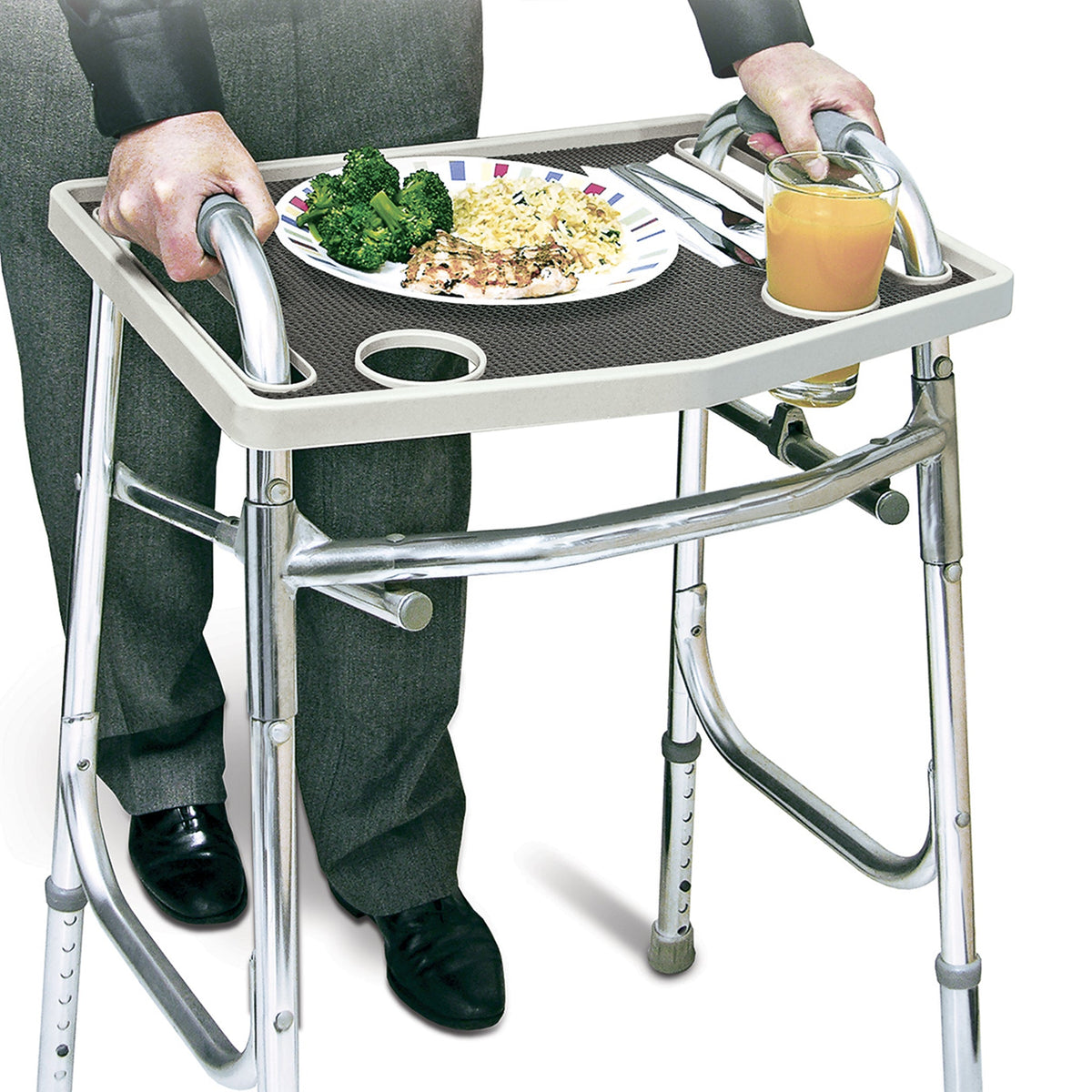 Mobility Aid - Walker Tray with Non-Slip Grip Mat
