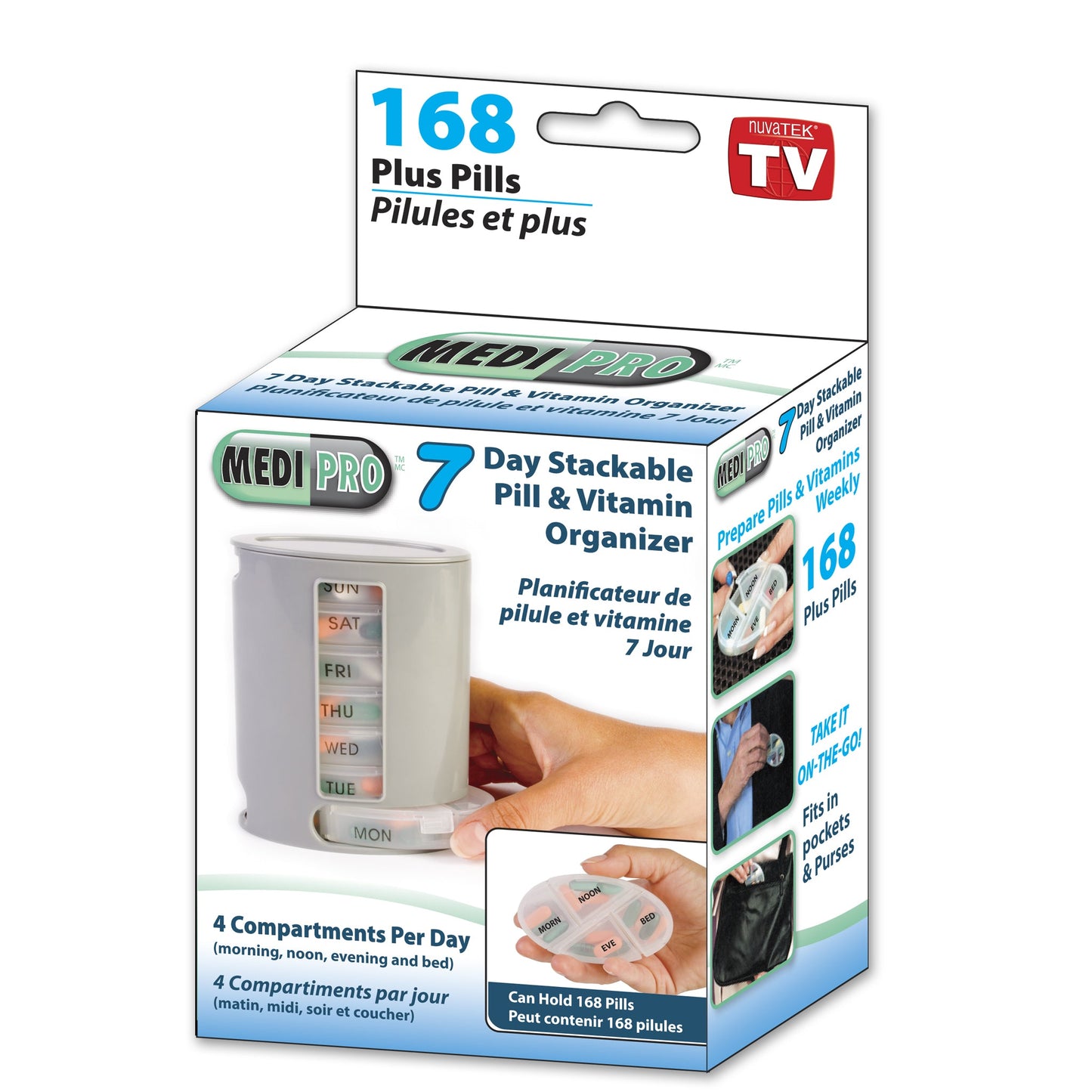 MediPro 7 Day Stackable Pill & Vitamin Organizer