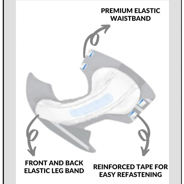 Maximum Absorbency Incontinence Adult Briefs - AM:PM Stripes