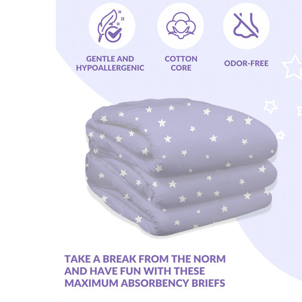 Maximum Absorbency Incontinence Adult Briefs - AM:PM Stars