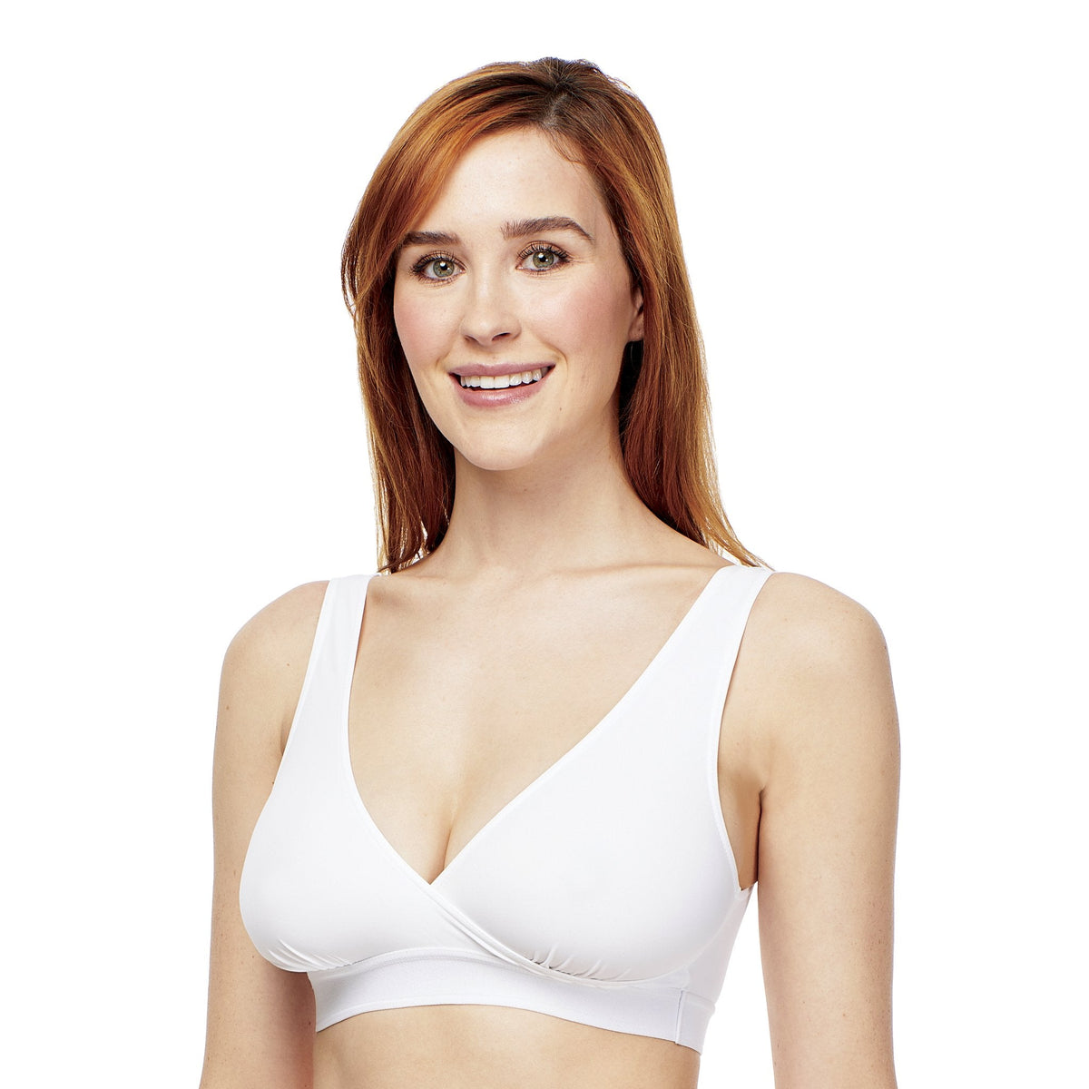 Carole Martin Crossover Slip-On Comfort Bra-White