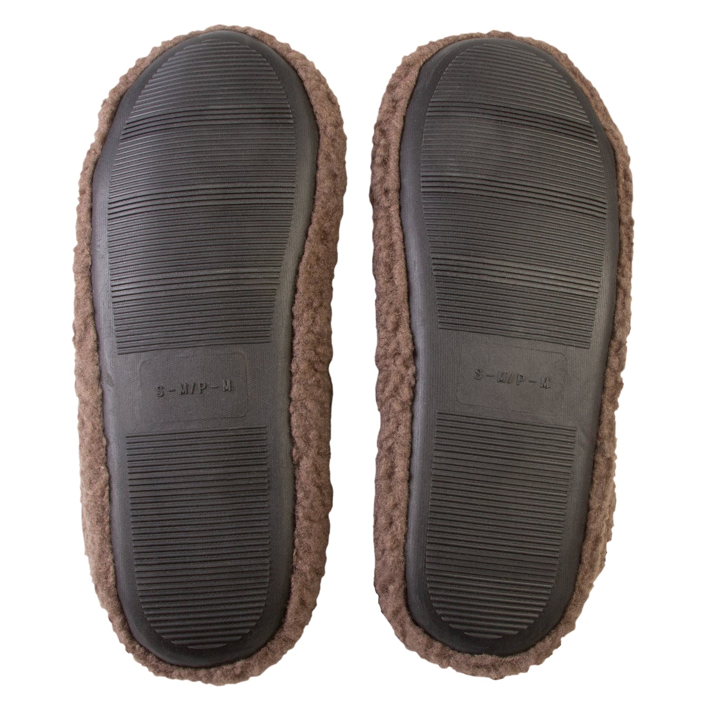 Taupe Sherpa Scuff Slip-on Slippers Bench Brand Padded Non-skid Rubber Sole