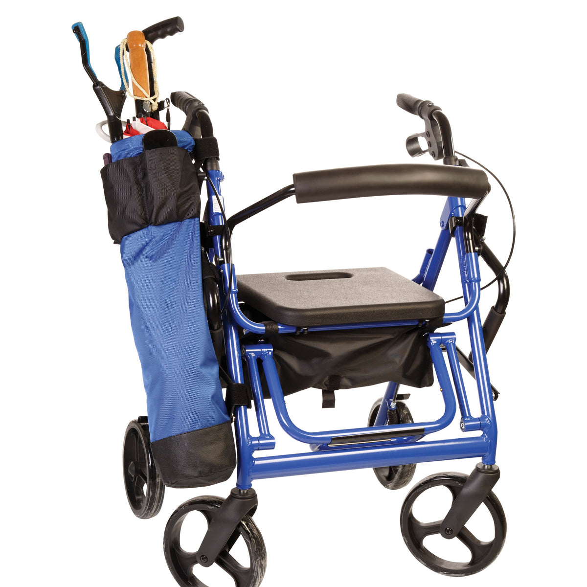 Mobility Aid Multi-Pocket Tool Caddie with Four Exterior Pockets and Velcro Attachments