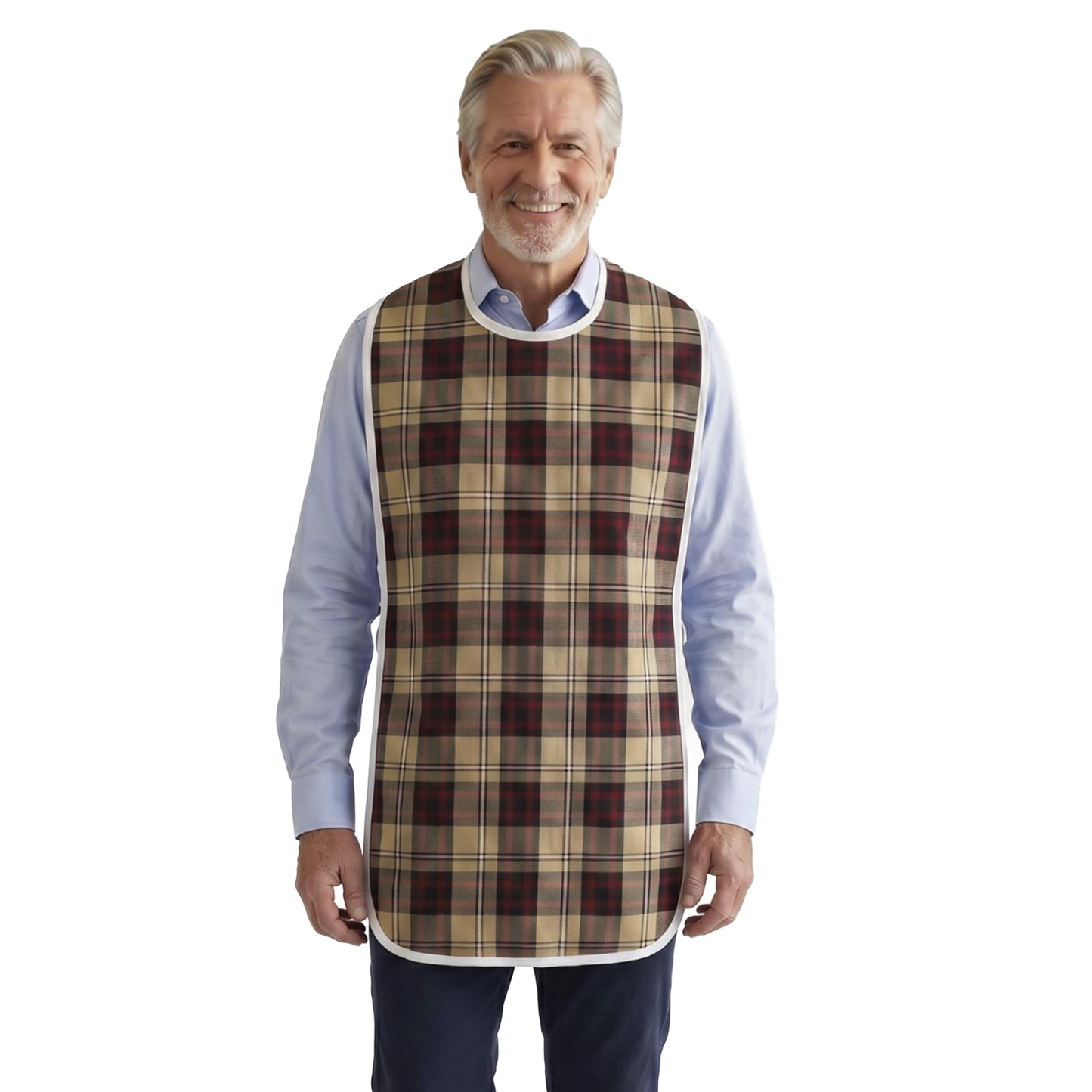 Adult Waterproof Bib | Extra Long Washable Bib with Full Lap Protection