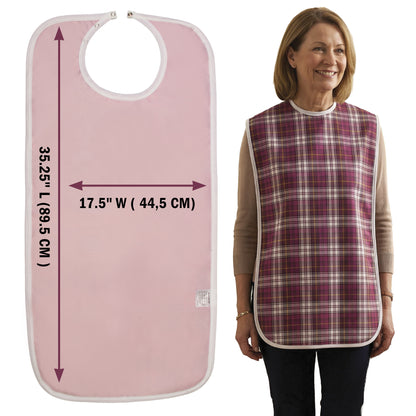 Adult Waterproof Bib | Extra Long Washable Bib with Full Lap Protection
