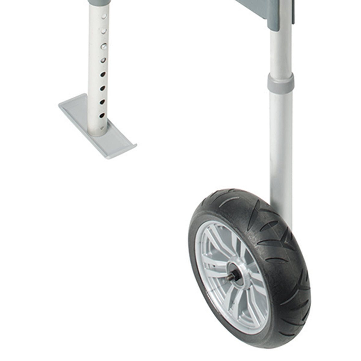 Mobility Aid Off-Road Walker Conversion Kit with Large 8-Inch Tread Wheels and Oversized Gliders