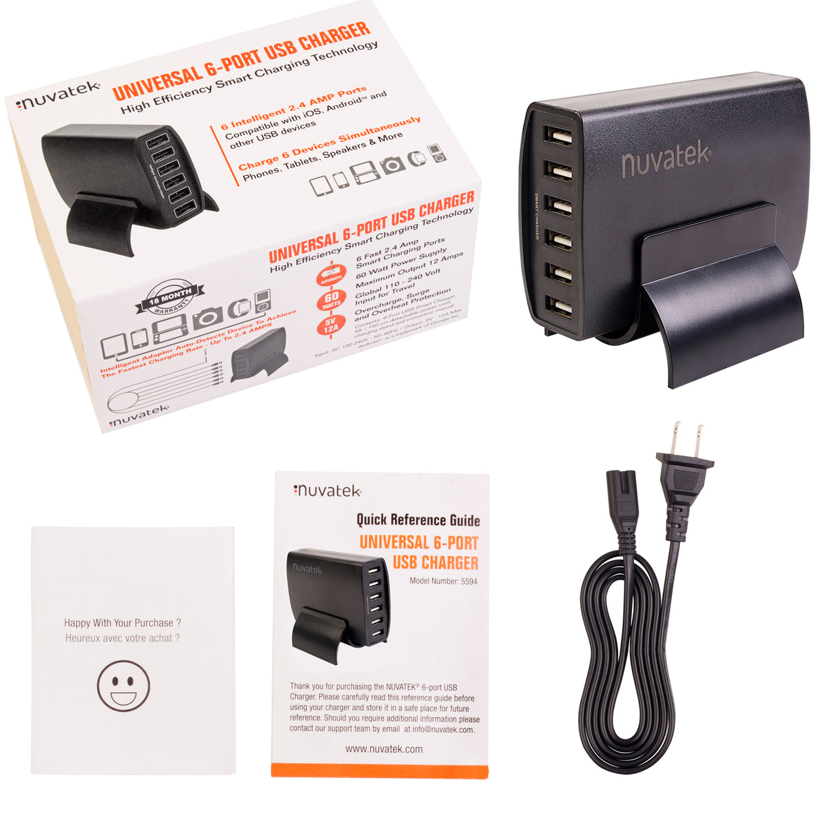 Phone Charger - 6-Port Smart Charger 60 Watts