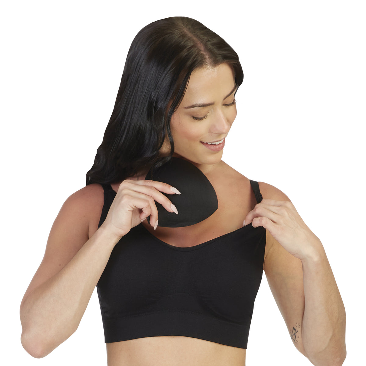 Carole Martin 7216 Seamless Padded Slip-On Comfort Bra - Black
