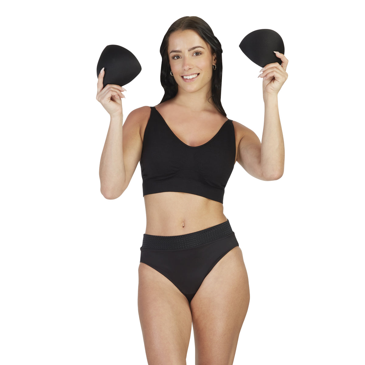 Carole Martin 7216 Seamless Padded Slip-On Comfort Bra Black