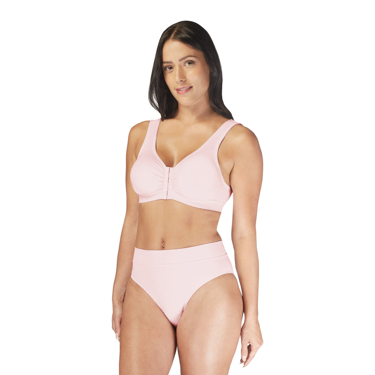 Carole Martin Full Freedom Cotton Front Closure Comfort Bra - Pink