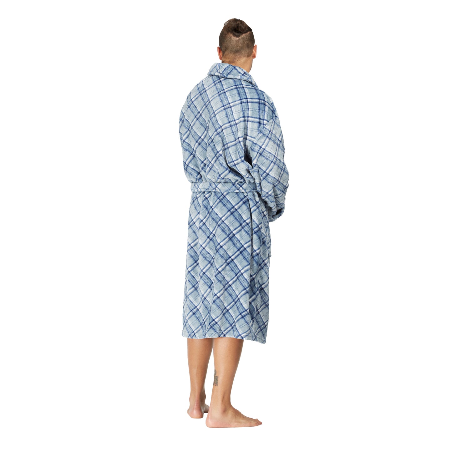 Men Bath Robe Soft Fleece Shawl Collar