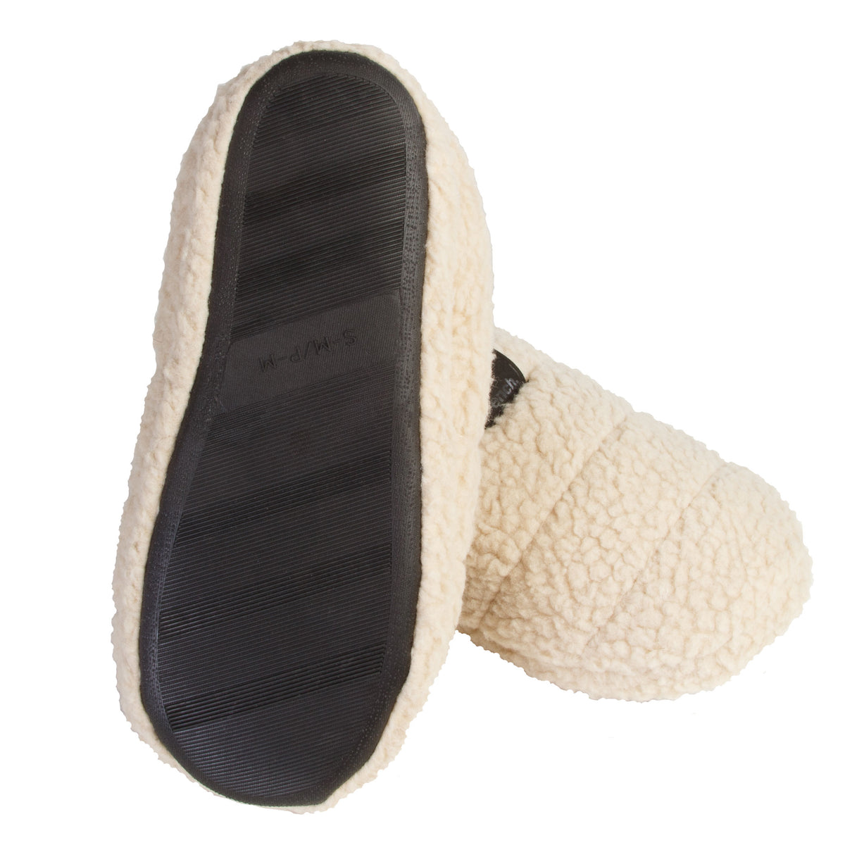 Sherpa Scuff Slip-on Slippers Bench Brand Padded Non-skid Rubber Sole