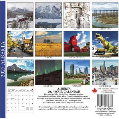 2027 Alberta Wall Calendar featuring Canadian Rockies and Alberta landscape photography by John Morris