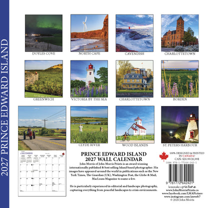 2027 Prince Edward Island Large Wall Calendar featuring PEI landscape photography by John Morris