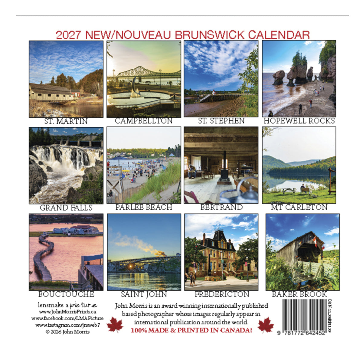 2027 New Brunswick Small Wall Calendar