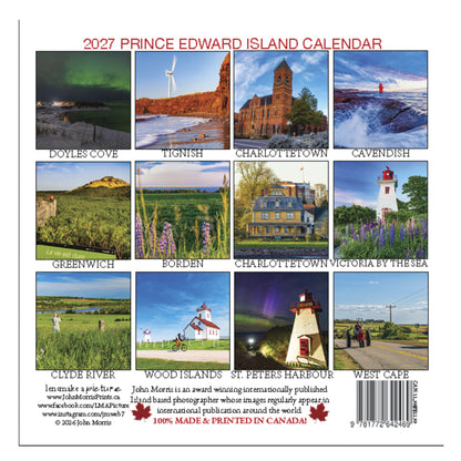 2027 Prince Edward Island Small Wall Calendar featuring PEI landscape photography by John Morris