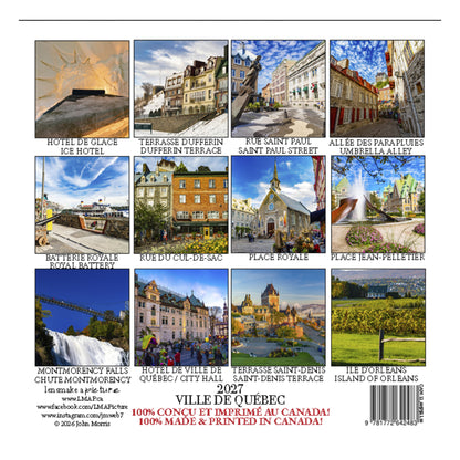 2027 Quebec City Ville de Québec Small Wall Calendar featuring photography by John Morris