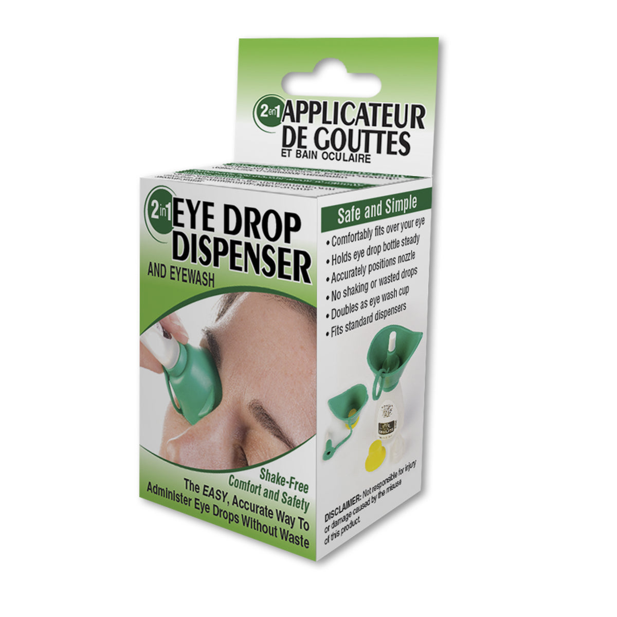 Eye Drop Guide and Eye Wash Cup for Standard Eye Drop Bottles