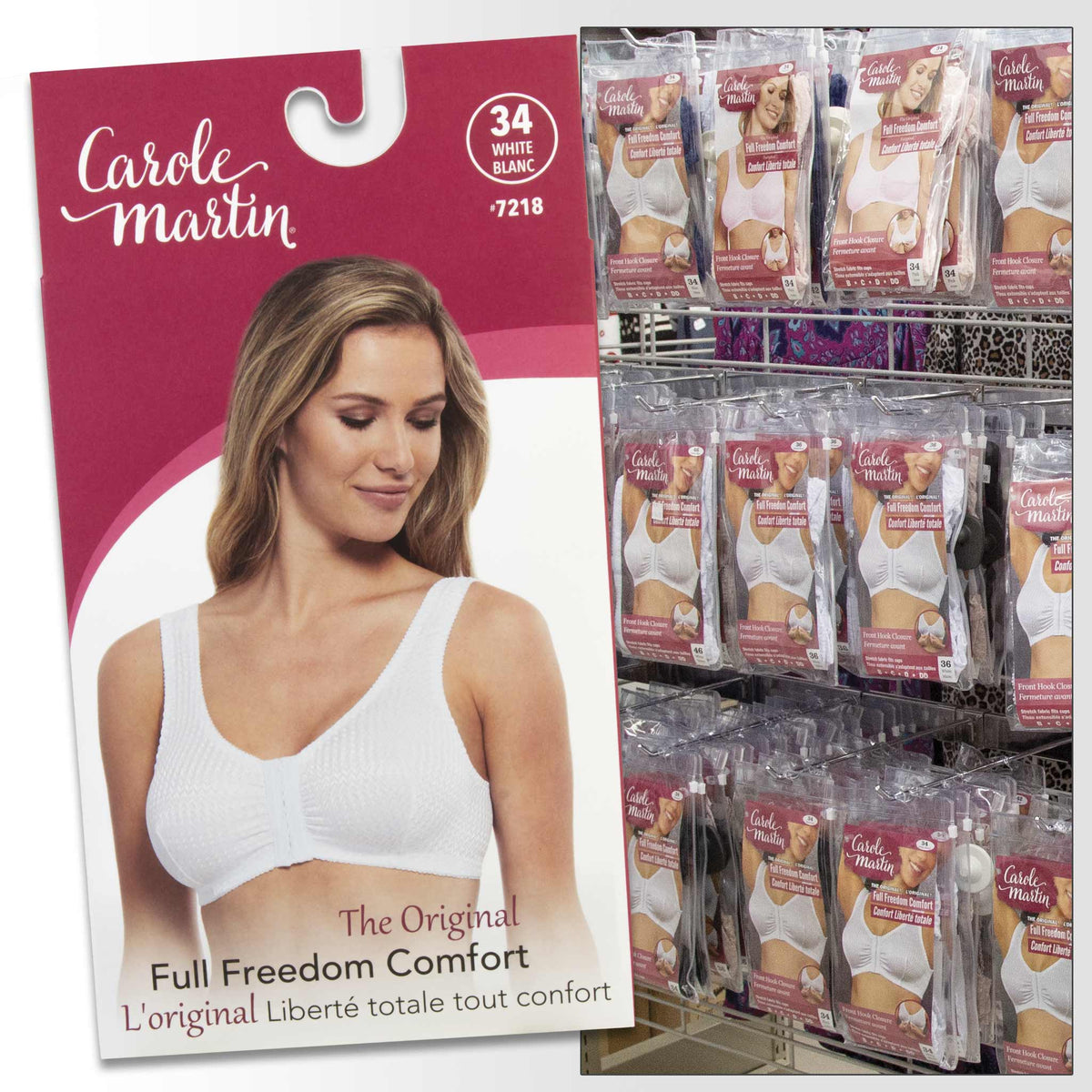 Carole Martin Front Closure Wire-Free Full Freedom Comfort Bra Style 7218