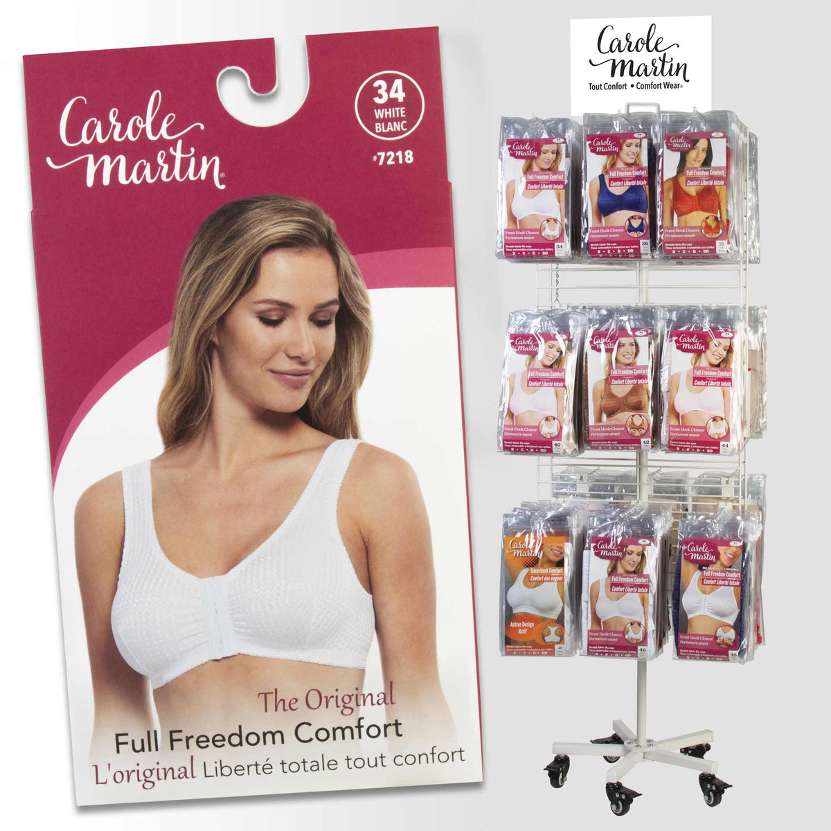 Carole Martin Front Closure Wire-Free Full Freedom Comfort Bra Style 7218