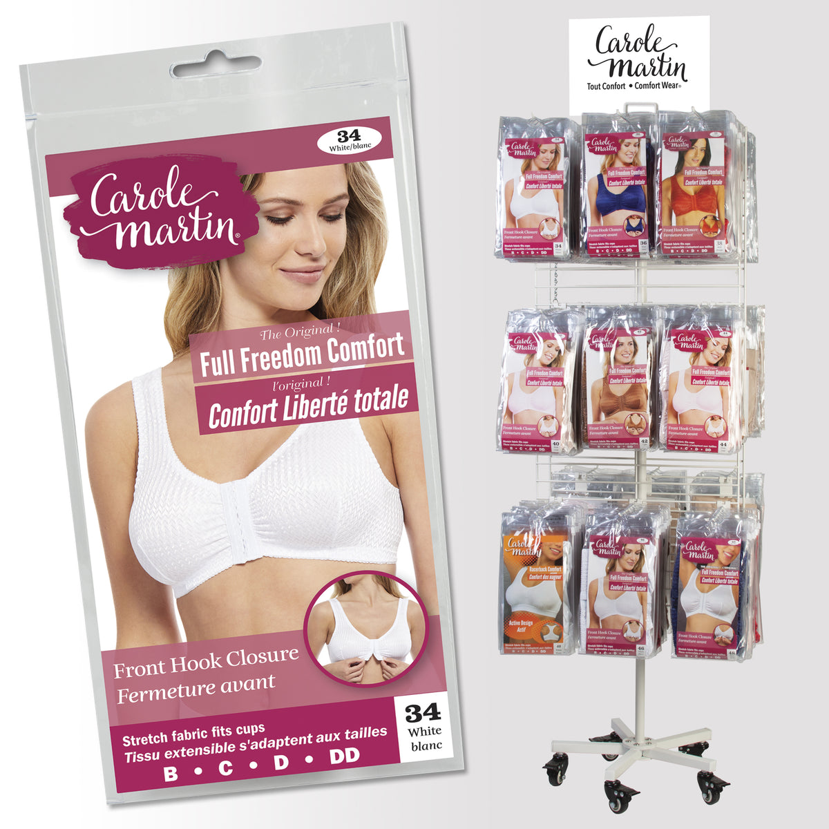 Carole Martin Front Closure Wire-Free Full Freedom Comfort Bra Style 7218