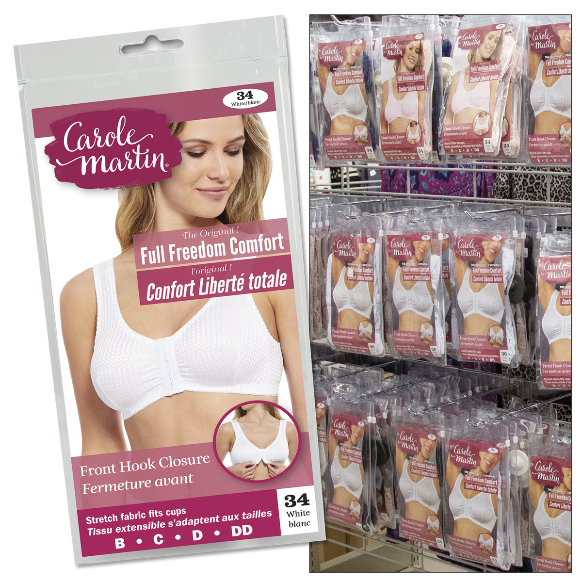 Carole Martin Front Closure Wire-Free Full Freedom Comfort Bra Style 7218
