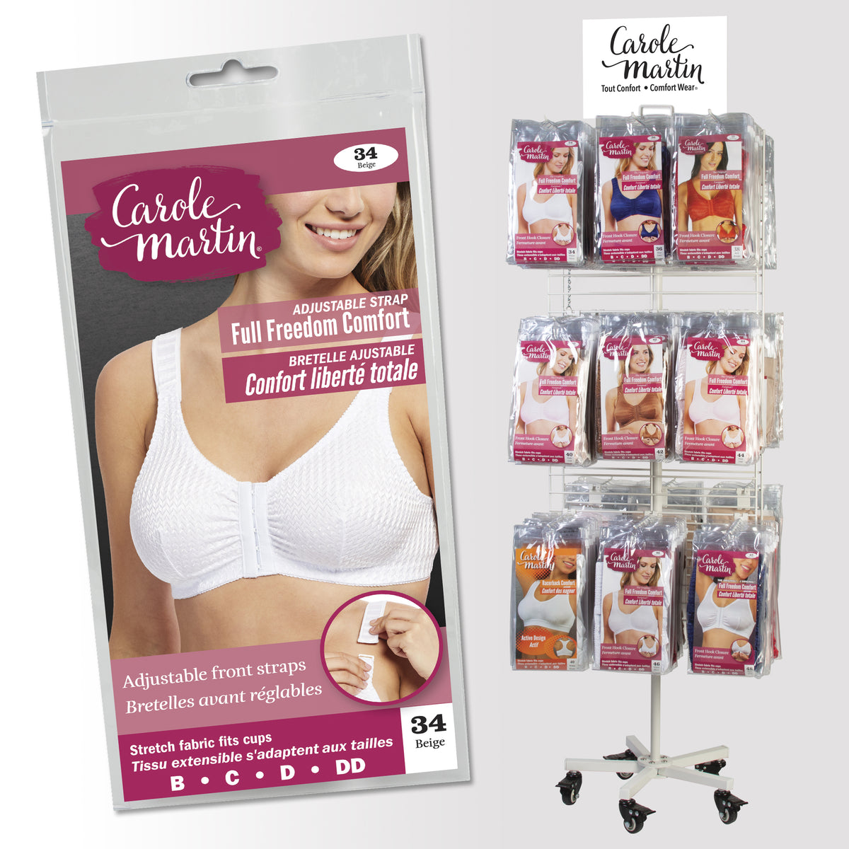Carole Martin Front Adjustable Comfort Bra Rack Program