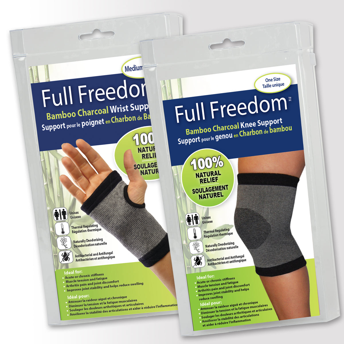Bamboo Charcoal Knee & Wrist Supports