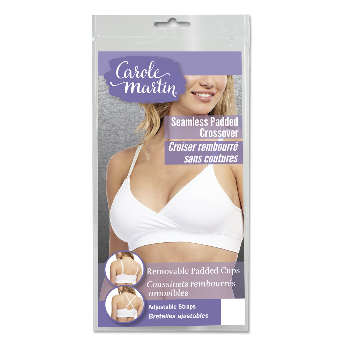 Seamless Padded Slip-On Crossover Comfort Bra Style 7215