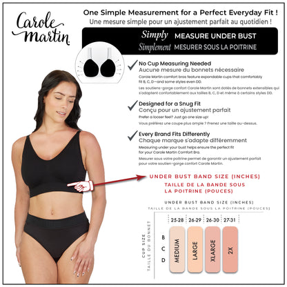 Carole Martin Comfort Wear Size Chart