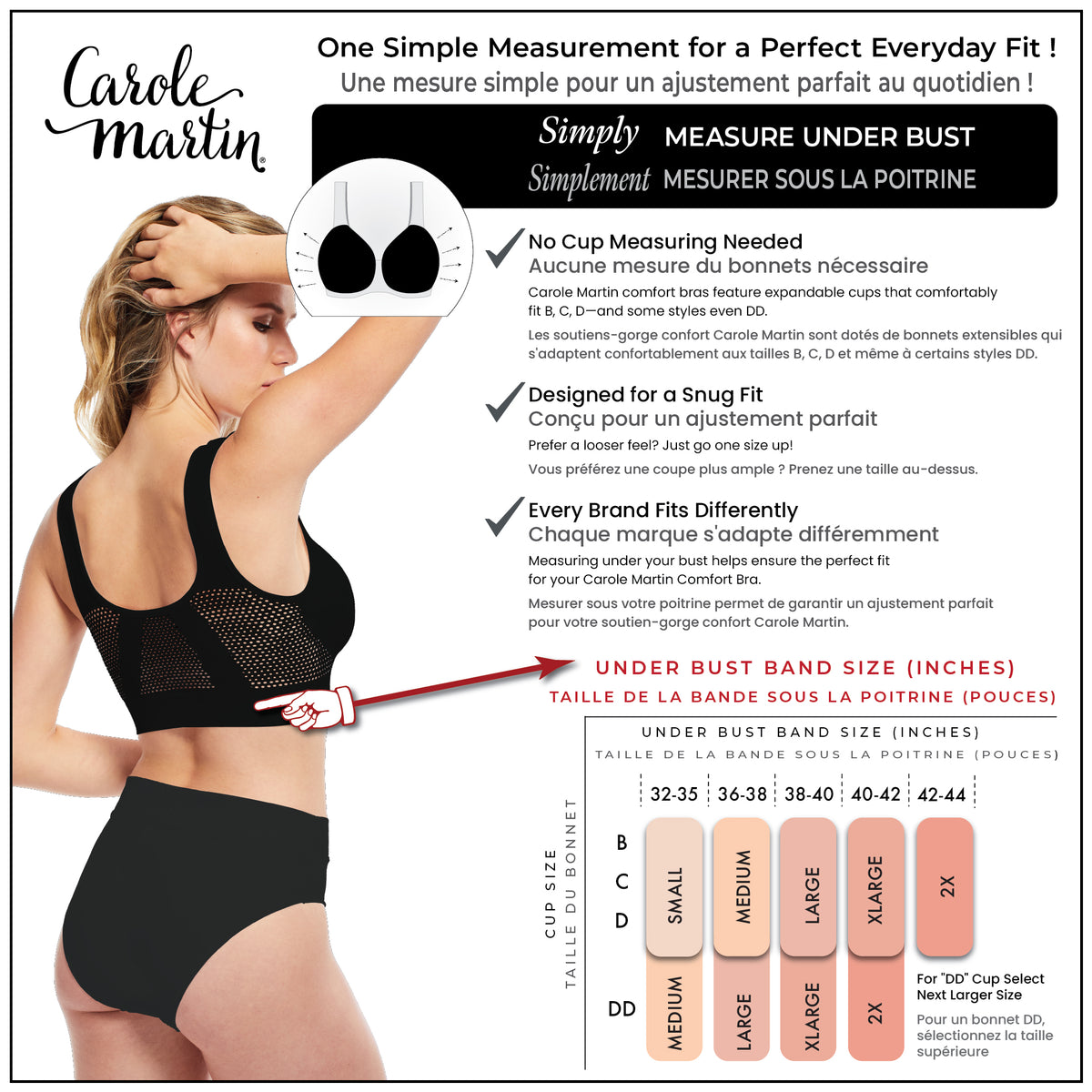Carole Martin Cooling Mesh Comfort Bra Size Chart
