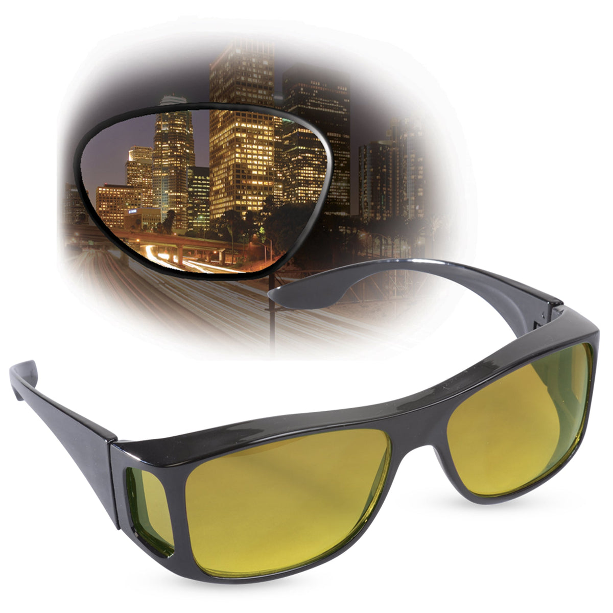 Fitover Glasses - Night Driving Wraparounds - ClearVision HD