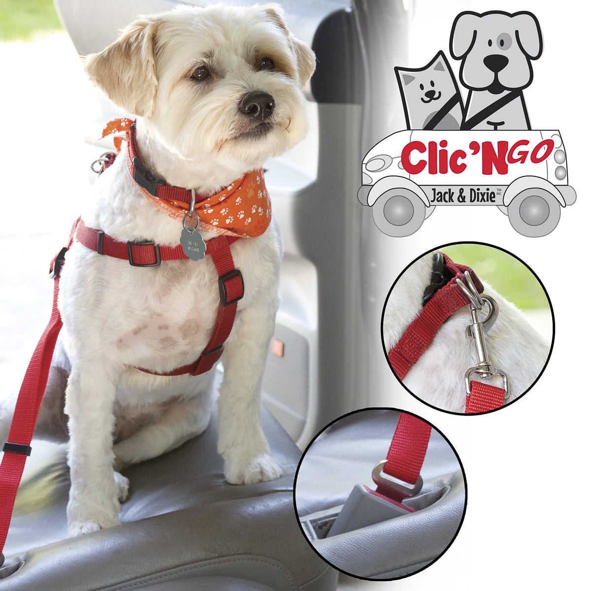 Pet Seat Belt - Jack & Dixie Clic and Go Universal