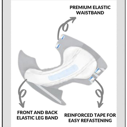 Maximum Absorbency Incontinence Adult Briefs - AM:PM Stripes