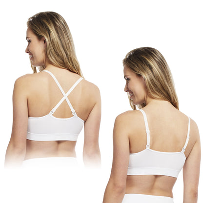 Carole Martin Slip-ON Seamless Padded Crossover Bra - White