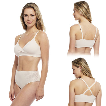 Seamless Padded Slip-On Crossover Comfort Bra