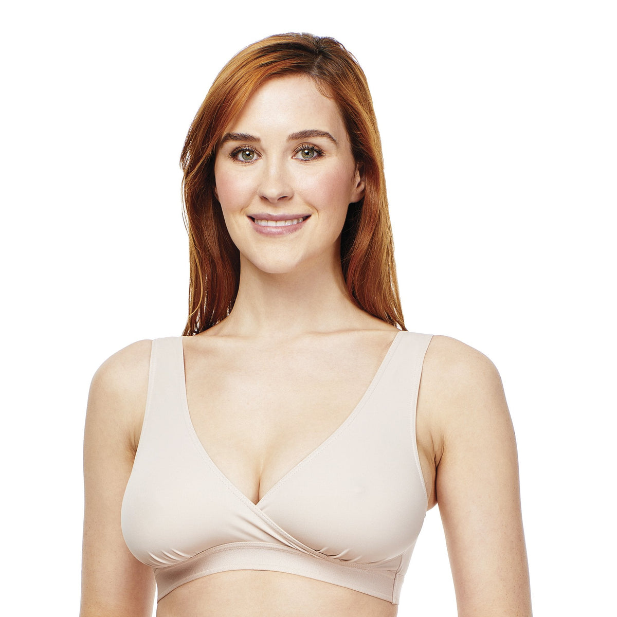 Carole Martin Crossover Slip-On Comfort Bra-Beige