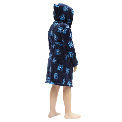 Kids Hooded Hockey Print Robe and Pajama Pant