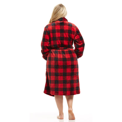Women's Shawl Collar Full Length Soft Fleece Bath Robe